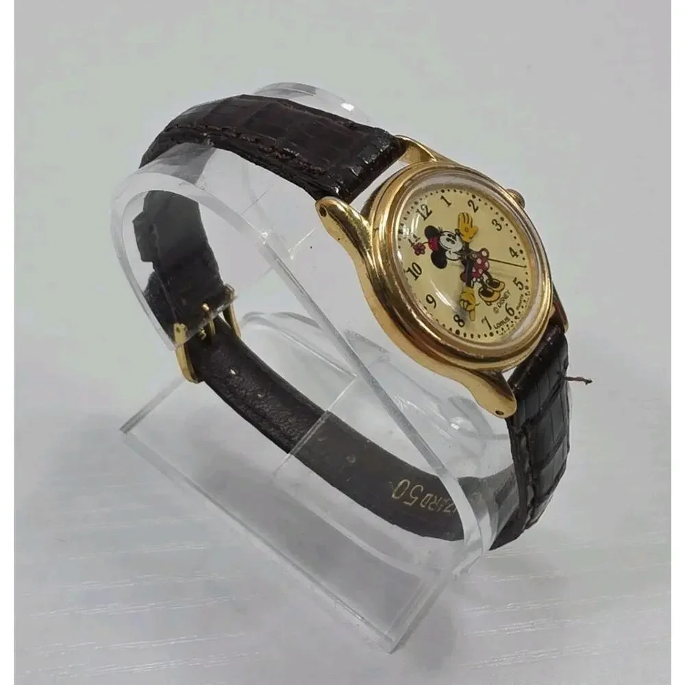 Vintage Disney Lorus Minnie Mouse Women's Watch Leather Band New Battery W268